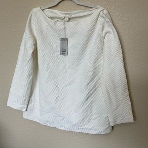 COS white jacquard/woven fabric top.